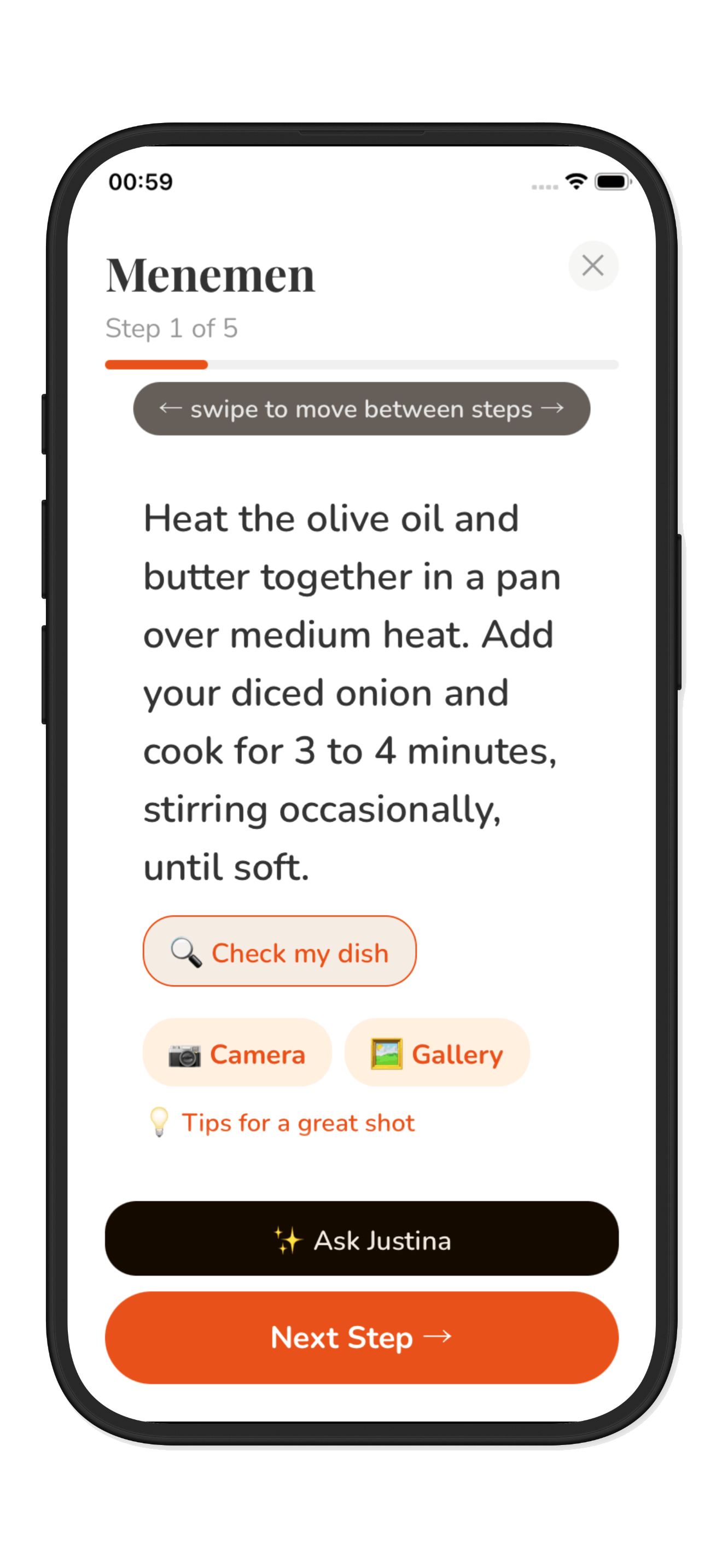 Step-by-step cook mode