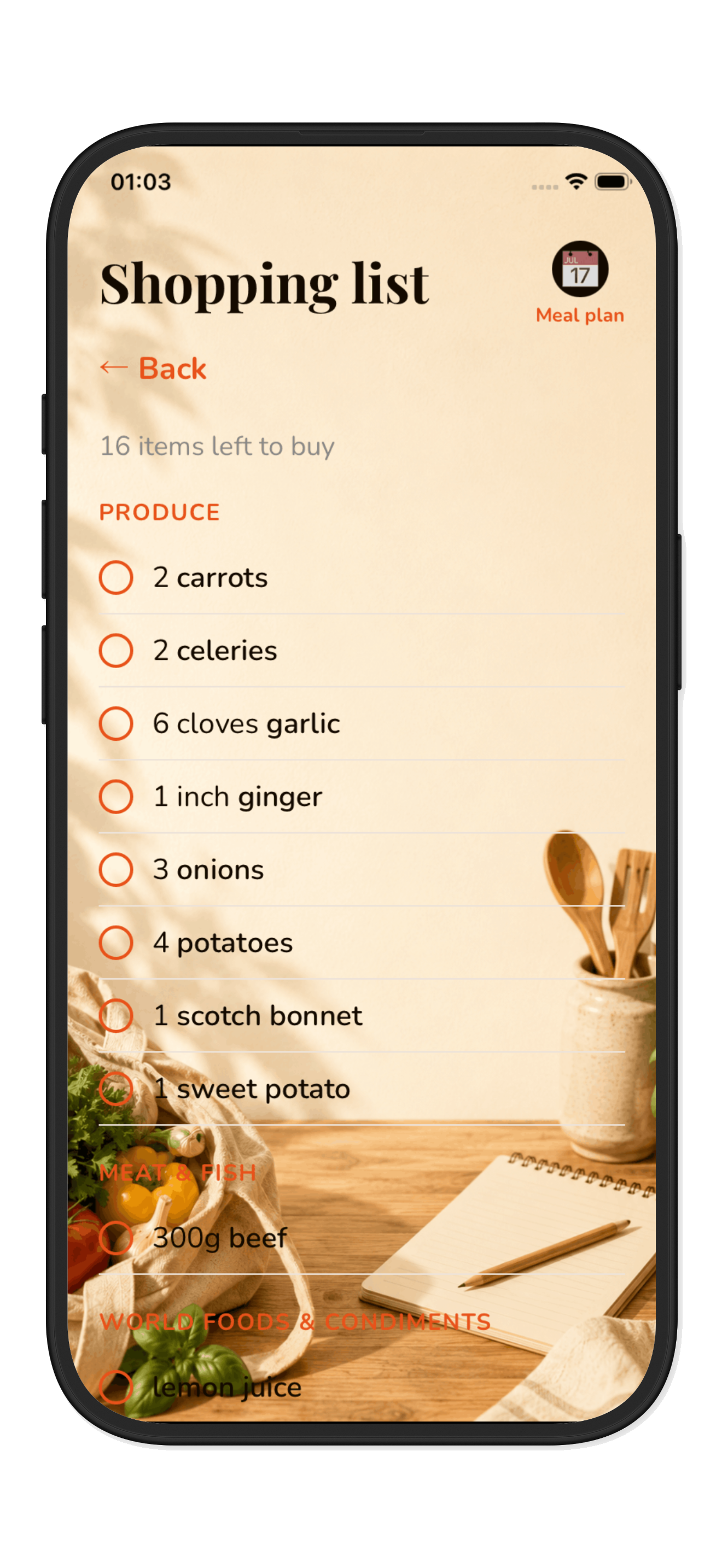 Smart shopping list